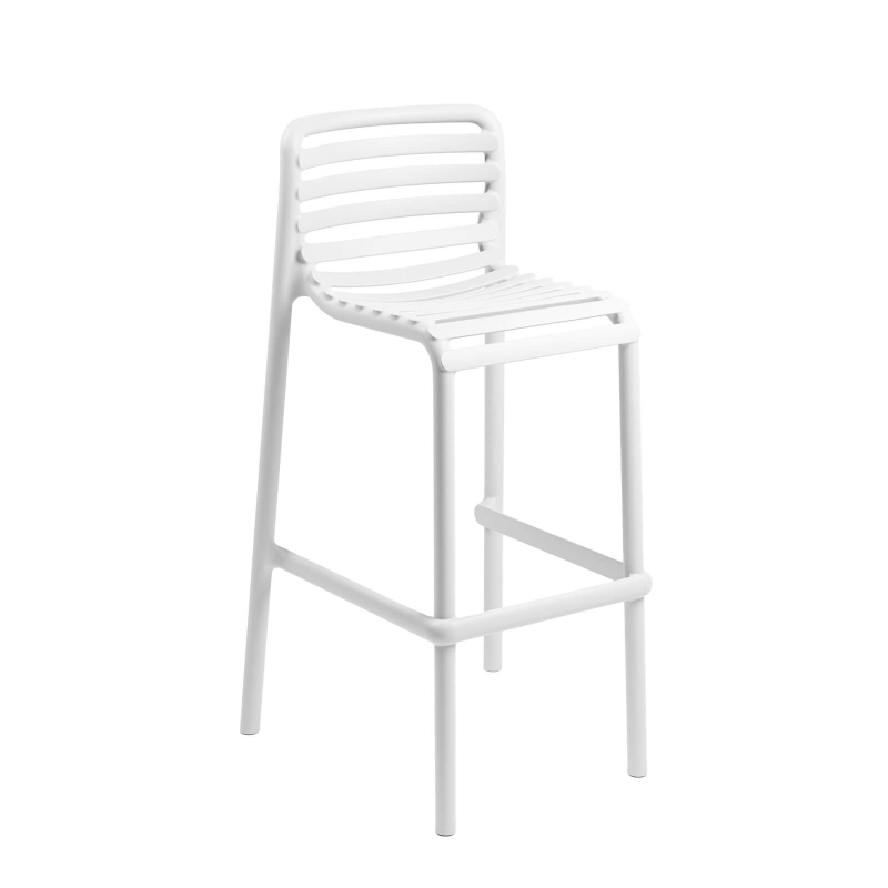 Doga - Tabouret de bar de jardin empilable en polypropylène