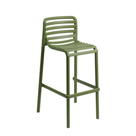 Doga - Tabouret de bar de jardin empilable en polypropylène