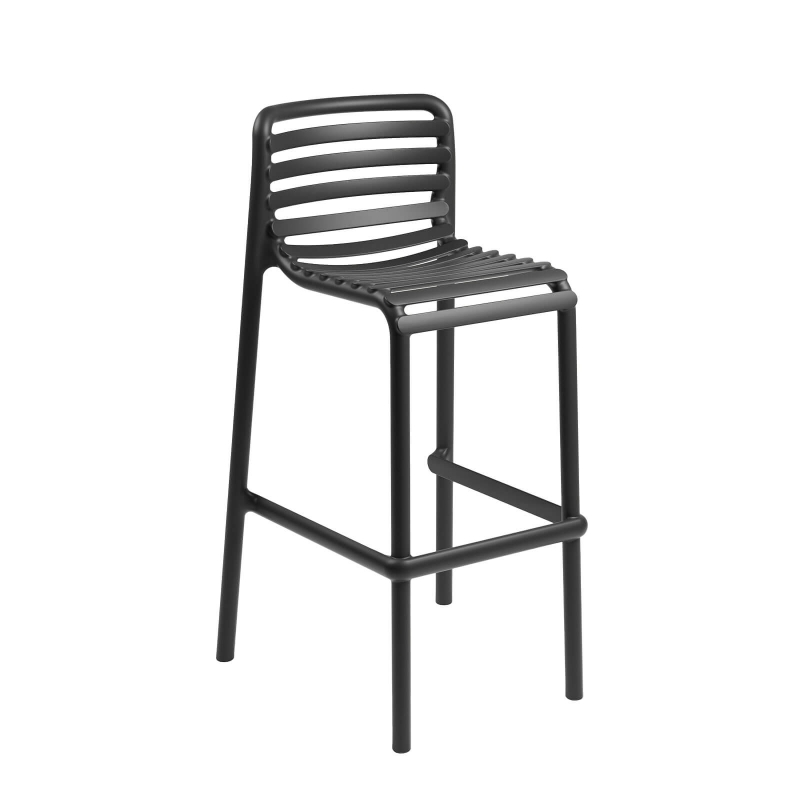 Doga - Tabouret de bar de jardin empilable en polypropylène