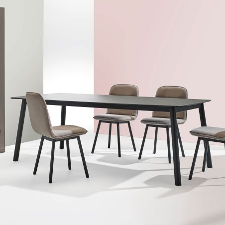 Köln Mobliberica® - Table extensible en céramique et pieds métal