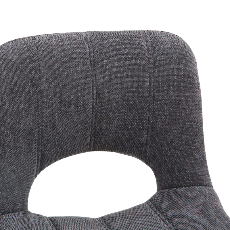 William - Tabouret cosy en tissu avec pieds en métal noir