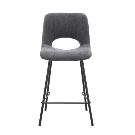 William - Tabouret cosy en tissu avec pieds en métal noir