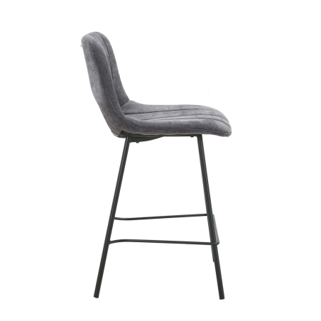 William - Tabouret cosy en tissu avec pieds en métal noir