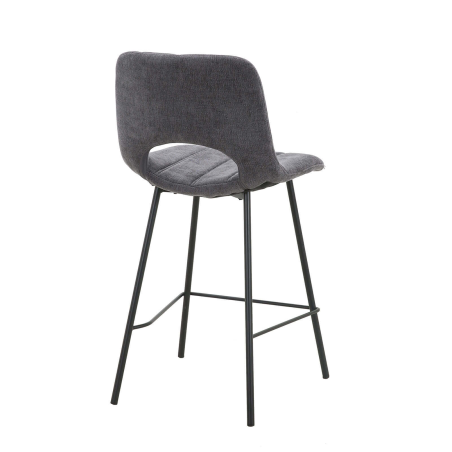 William - Tabouret cosy en tissu avec pieds en métal noir