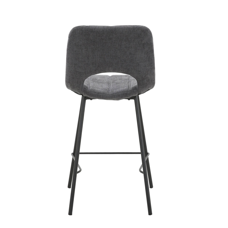 William - Tabouret cosy en tissu avec pieds en métal noir