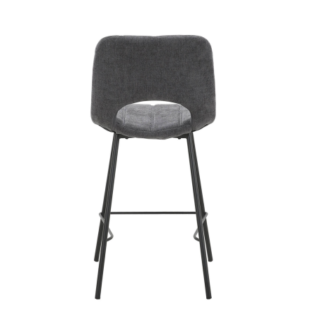William - Tabouret cosy en tissu avec pieds en métal noir