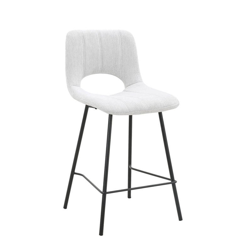 William - Tabouret cosy en tissu avec pieds en métal noir