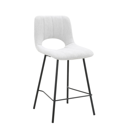 William - Tabouret cosy en tissu avec pieds en métal noir