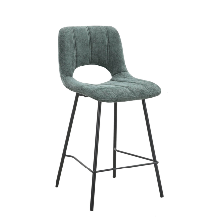 William - Tabouret cosy en tissu avec pieds en métal noir