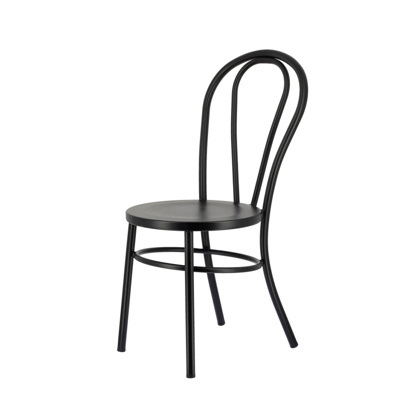 Madina - Chaise bistrot vintage en métal noir
