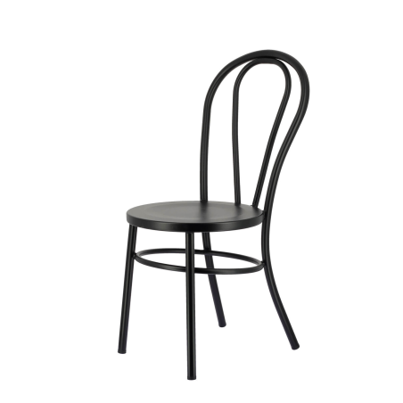 Madina - Chaise bistrot vintage en métal noir