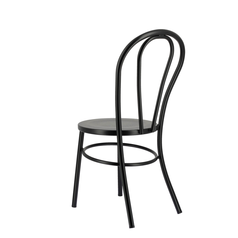 Madina - Chaise bistrot vintage en métal noir