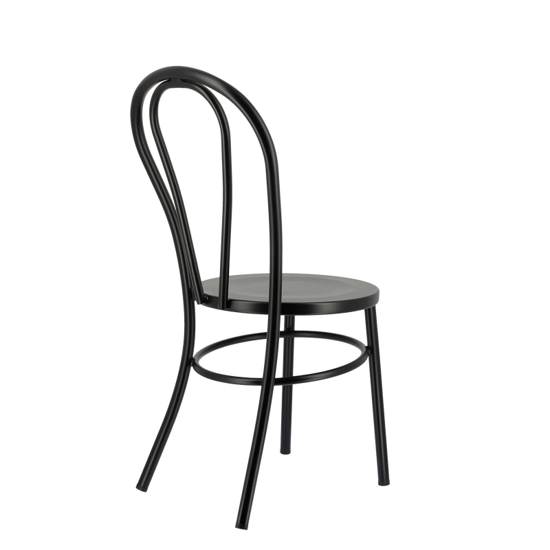 Madina - Chaise bistrot vintage en métal noir