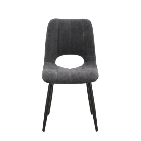 Agathe - Chaise cosy en tissu avec pieds en métal noir