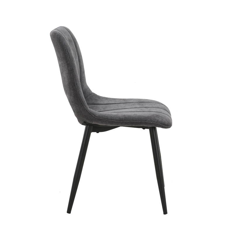 Agathe - Chaise cosy en tissu avec pieds en métal noir