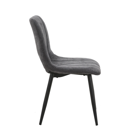 Agathe - Chaise cosy en tissu avec pieds en métal noir