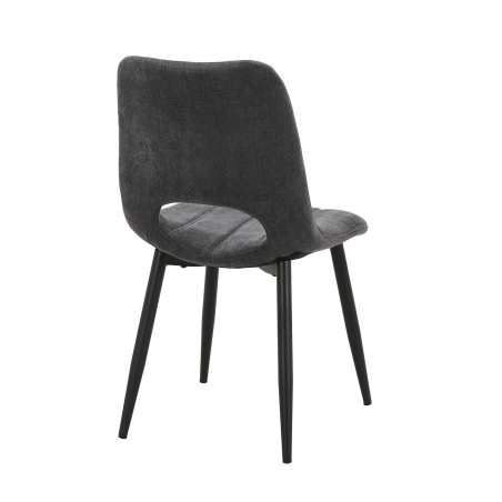 Agathe - Chaise cosy en tissu avec pieds en métal noir