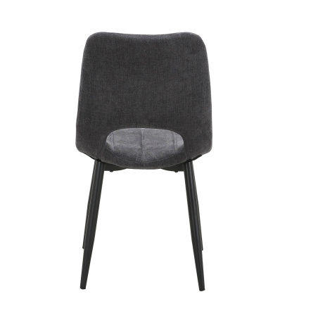 Agathe - Chaise cosy en tissu avec pieds en métal noir