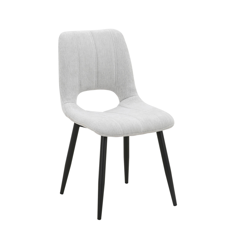 Agathe - Chaise cosy en tissu avec pieds en métal noir