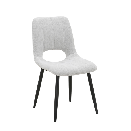 Agathe - Chaise cosy en tissu avec pieds en métal noir