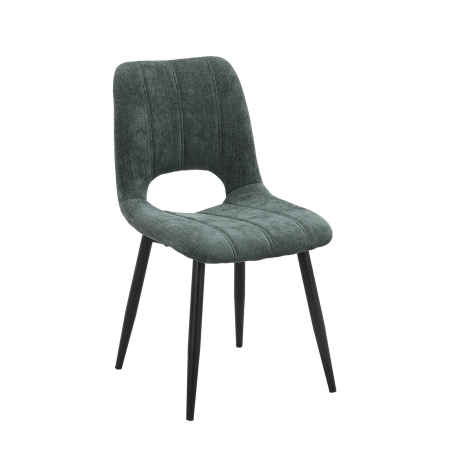 Agathe - Chaise cosy en tissu avec pieds en métal noir