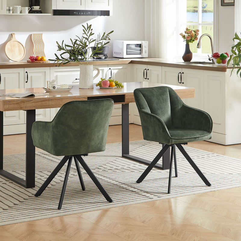 Claudie - Fauteuil cosy pivotant en tissu avec pieds en métal