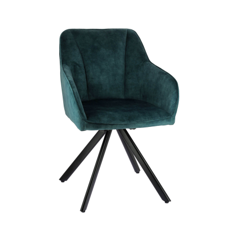 Claudie - Fauteuil cosy pivotant en tissu avec pieds en métal