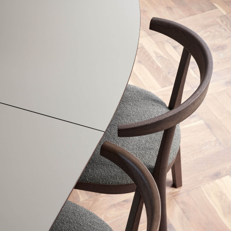 SM78 - Table ovale extensible en Fenix et pieds en bois