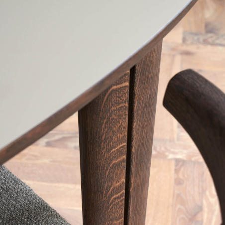 SM78 - Table ovale extensible en Fenix et pieds en bois