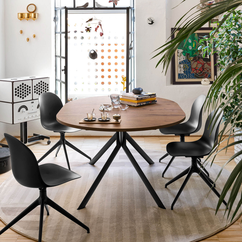Giove Connubia® - Table ronde extensible en mélaminé