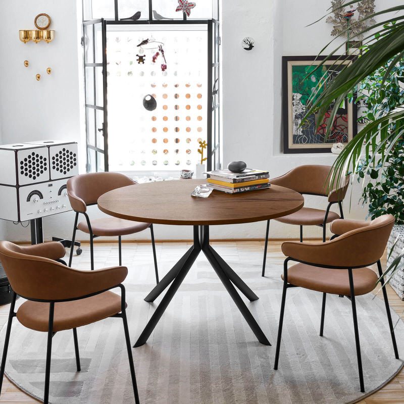 Giove Connubia® - Table ronde extensible en mélaminé