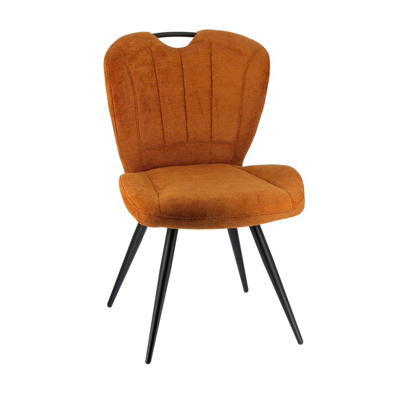 Elise - Chaise rembourrée pivotante en tissu avec poignée