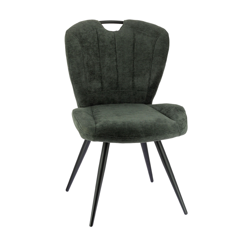 Elise - Chaise rembourrée pivotante en tissu avec poignée