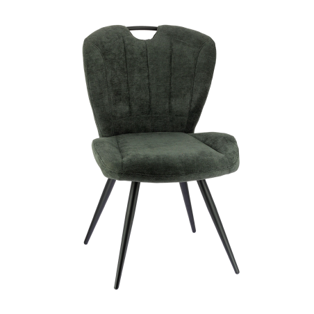 Elise - Chaise rembourrée pivotante en tissu avec poignée