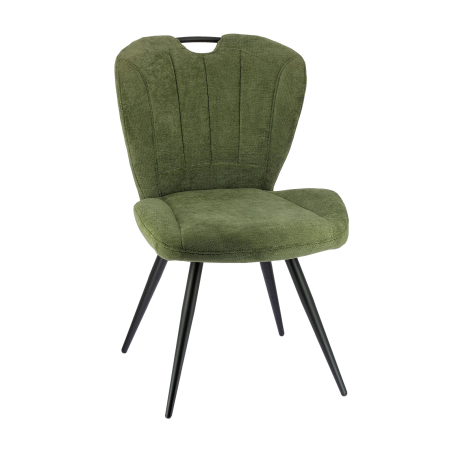 Elise - Chaise rembourrée pivotante en tissu avec poignée
