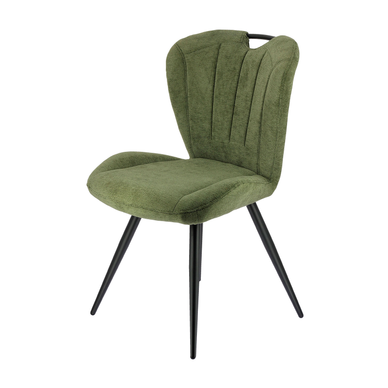 Elise - Chaise rembourrée pivotante en tissu avec poignée