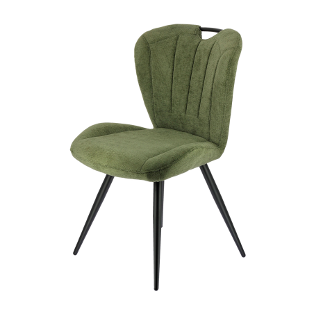 Elise - Chaise rembourrée pivotante en tissu avec poignée