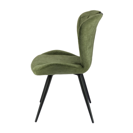 Elise - Chaise rembourrée pivotante en tissu avec poignée