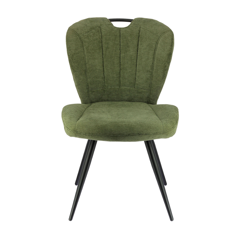 Elise - Chaise rembourrée pivotante en tissu avec poignée