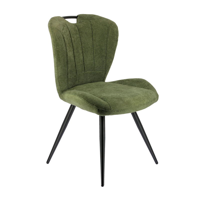 Elise - Chaise rembourrée pivotante en tissu avec poignée