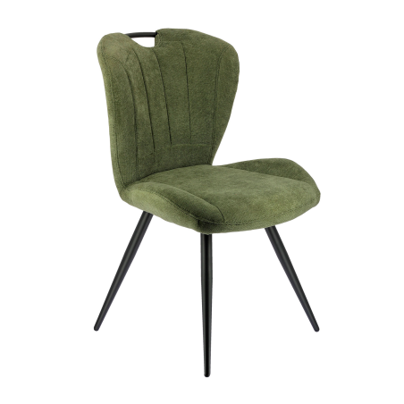 Elise - Chaise rembourrée pivotante en tissu avec poignée