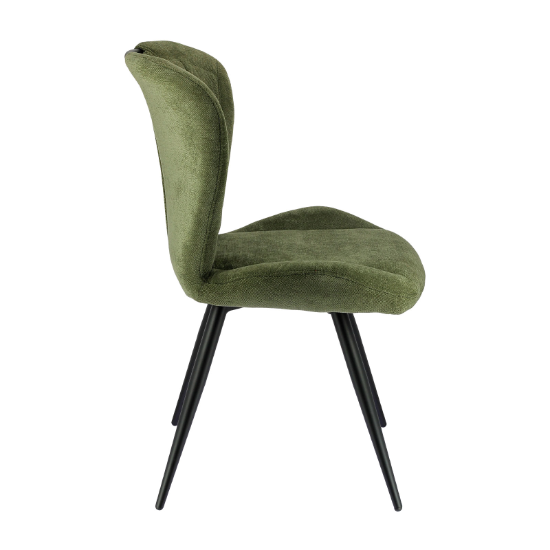 Elise - Chaise rembourrée pivotante en tissu avec poignée