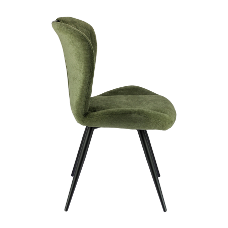 Elise - Chaise rembourrée pivotante en tissu avec poignée