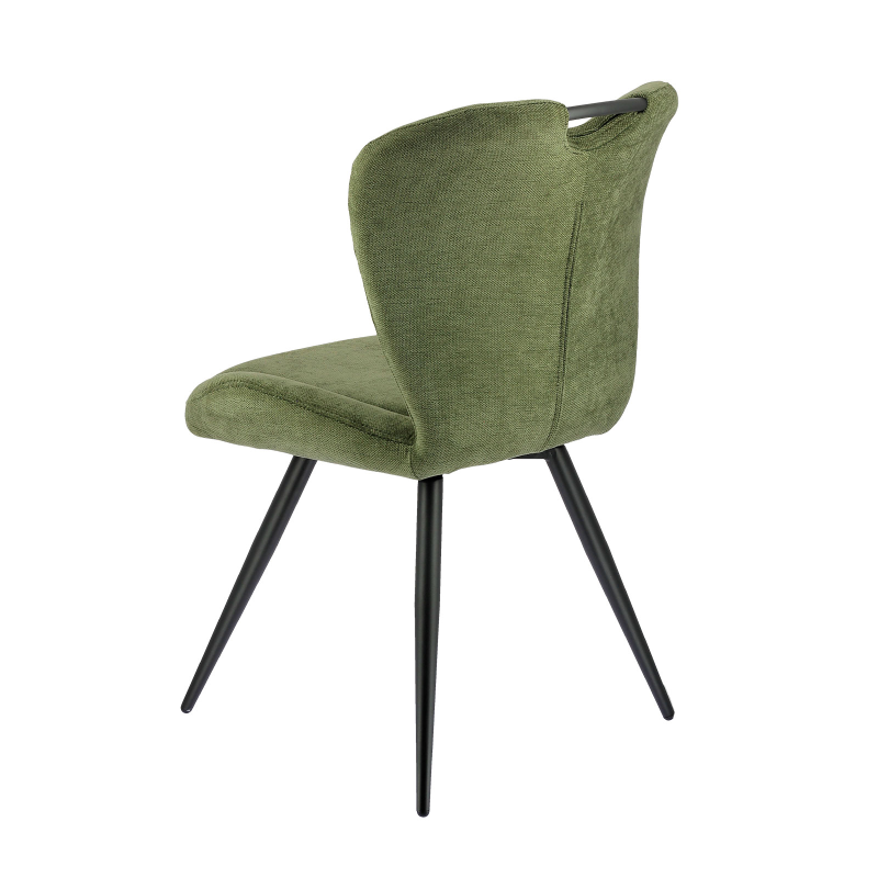 Elise - Chaise rembourrée pivotante en tissu avec poignée