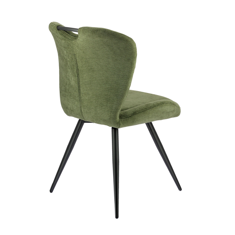 Elise - Chaise rembourrée pivotante en tissu avec poignée