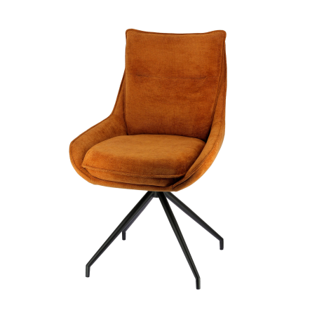 Valentine - Chaise pivotante en tissu avec poignée et pieds en métal