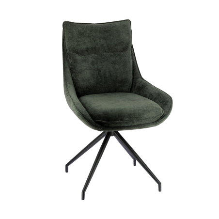 Valentine - Chaise pivotante en tissu avec poignée et pieds en métal