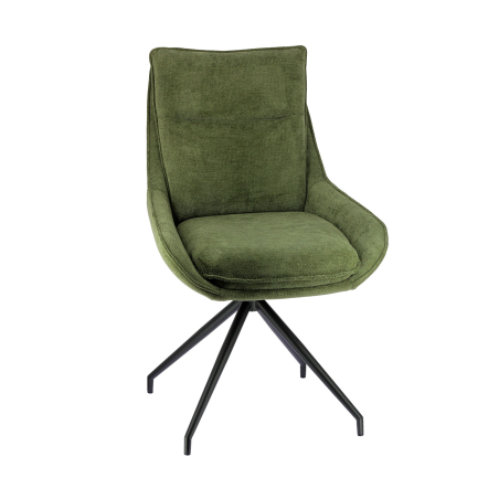 Valentine - Chaise pivotante en tissu avec poignée et pieds en métal