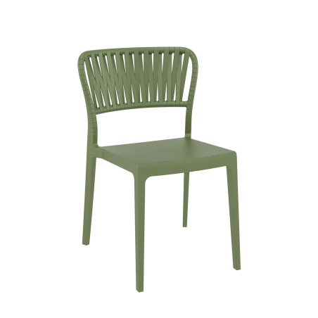 Portofino - Chaise de jardin empilable imitation corde tressée