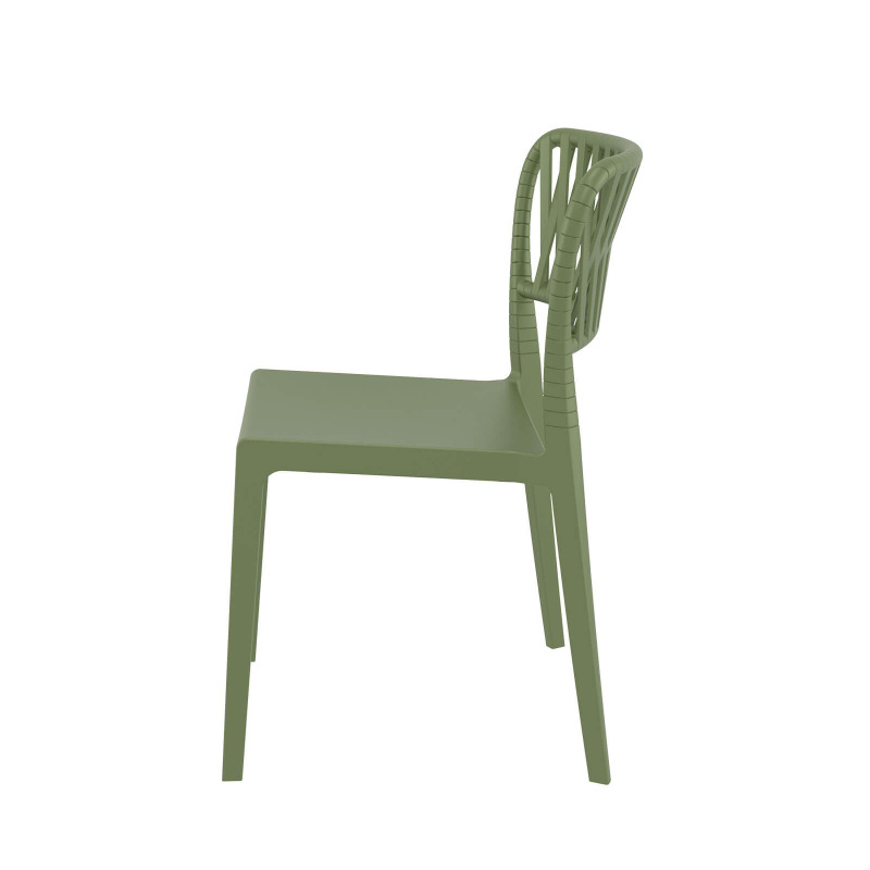 Portofino - Chaise de jardin empilable imitation corde tressée